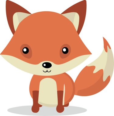 Hayvan memeli tilki turuncu tüylü minimalist vektör çizimi