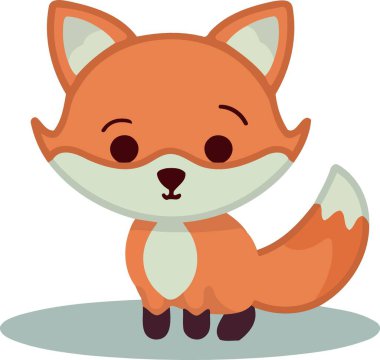 Hayvan memeli tilki turuncu tüylü minimalist vektör çizimi