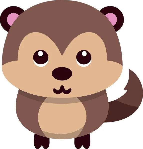 Animal Mammal Cute Beaver Minimalistic Vector Illustration — Stock Vector