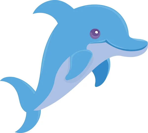 Animal Aquático Golfinho Azul Fofo Minimalista Vetor Ilustração — Vetor de Stock