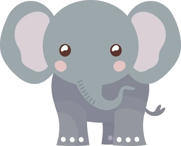 Djur Däggdjur Elefant Söt Minimalistisk Vektor Illustration — Stock vektor