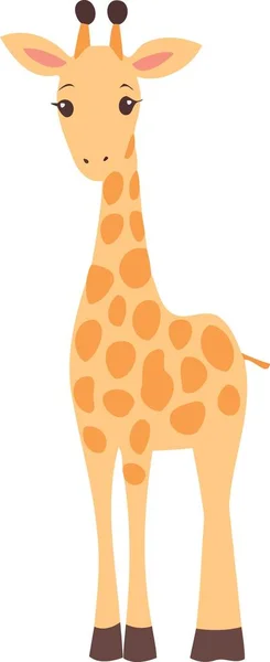 Dier Zoogdier Schattig Geel Giraffe Minimalistische Vector Illustratie — Stockvector