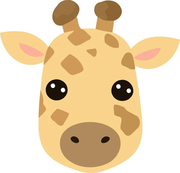 Zvíře Savec Roztomilý Žlutá Žirafa Minimalistický Vektor Ilustrace — Stockový vektor