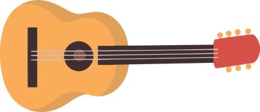 sarı gitar enstrümanı minimalist vektör çizimi