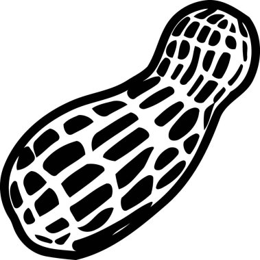 yer fıstığı besinleri siyah ve beyaz minimalist vektör çizimlerini izole etti