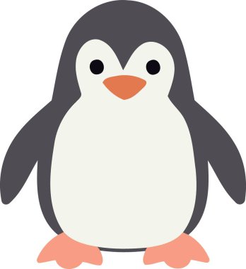 Hayvan kuşu yaygın penguen Minimalist vektör çizimi