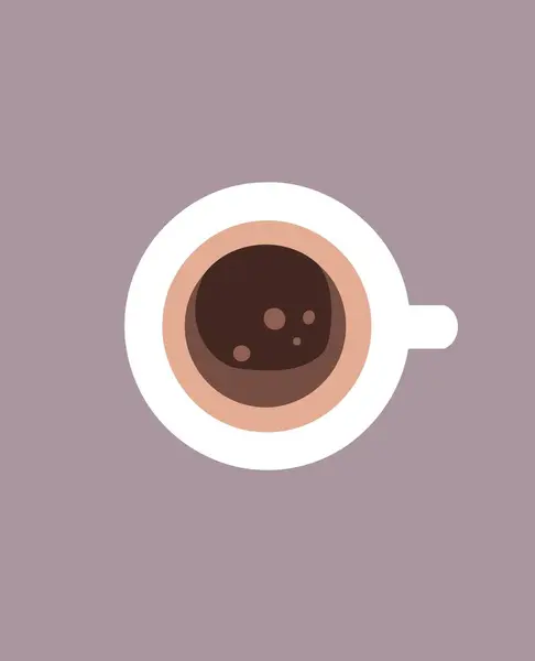 Kaffeetasse Der Draufsicht Minimalistische Vektorillustration — Stockvektor