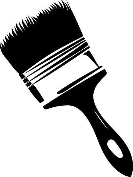Ζωγραφική Αντικείμενο Paintbrush Μαύρο Και Άσπρο Μινιμαλιστική Διανυσματική Απεικόνιση — Διανυσματικό Αρχείο