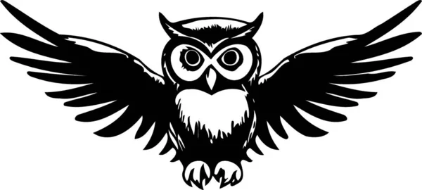 Черно Белая Минималистическая Векторная Иллюстрация Птиц Животных Открытым Крылом — стоковый вектор
