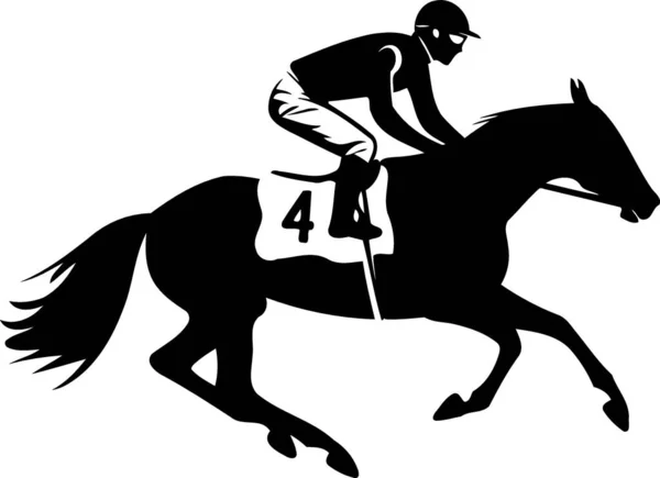 animal racing horse with competitor minimalistic vector illustration