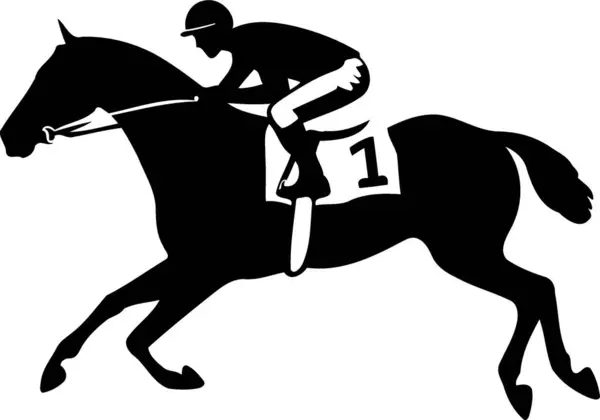 Dier Race Paard Met Concurrent Minimalistische Vector Illustratie — Stockvector