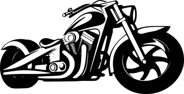 Motorcycle Black White Vehicle Minimalistic Vector Illustration — Stock Vector