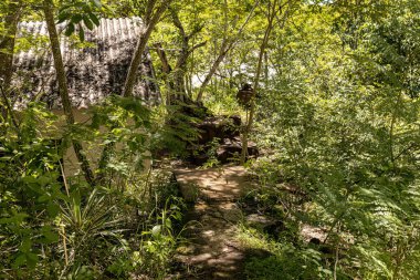 Cassilandia, Mato Grosso do Sul, Brezilya - 01 26 2024: doğayla iç içe Salto Rio Apore turizm merkezinin dışında