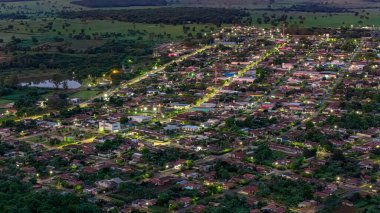 Itaja, Goias, Brazil 04 11 2024: Aerial image of the city itaja goias at dawn clipart