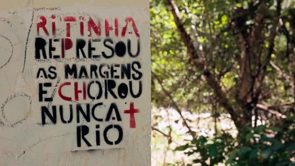 Cassilandia Mato Grosso Sul Brasil 2024 Signer Portugisisk Respekt Reglene – stockvideo