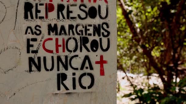 Cassilandia Mato Grosso Sul Brazylia 2024 Podpisz Portugalsku Przestrzegać Zasad — Wideo stockowe
