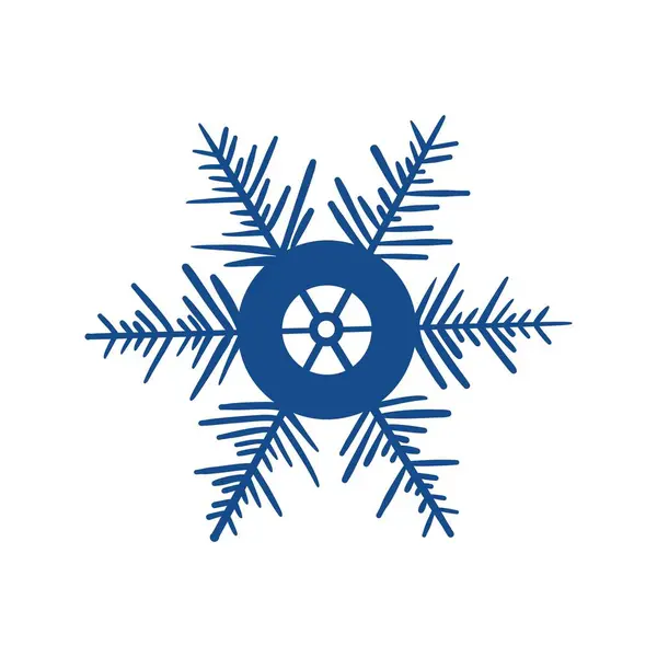 Καλά Χριστούγεννα Χειμώνα Νιφάδα Χιονιού — Διανυσματικό Αρχείο