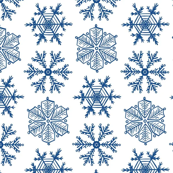 Winterkritzelkollektion Handgezeichnete Neujahrs Und Weihnachtselemente Nahtloses Muster Für Ihr Design — Stockvektor