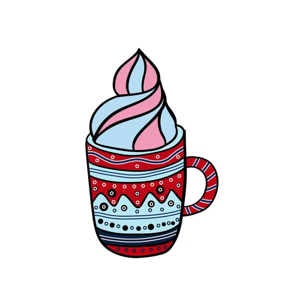 圣诞茶和杯子 — 图库矢量图片