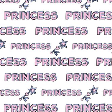 Örnek mesaj prensesi. Renk izi. Simge vektör çizimleri.