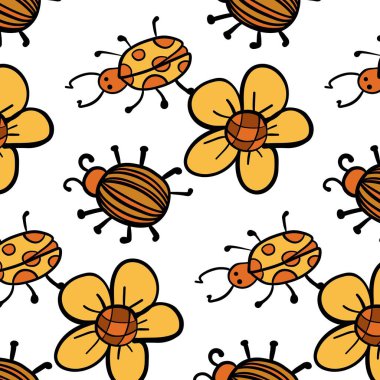 Bahçe işleriyle ilgili bir örnek. Renk kusurlarının vektör çizimi. Bahçıvan, bahçıvan bayrağı