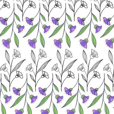 Ağaç dalları ile zarif çiçek dikişsiz desen. Vektör organik arka plan.