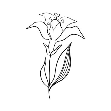 Beyaz arka planda siyah çim, çiçek ve otlardan oluşan siluetler. El çizimi, çiçekler ve böcekler..