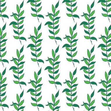 Dalları olan kusursuz çiçek desenleri. Botanik arka plan, tekrarlanan izler. Tasarımınız için çiçek açan şifalı bitkiler dokusu tasarımı. El çizimi vektör illüstrasyonu