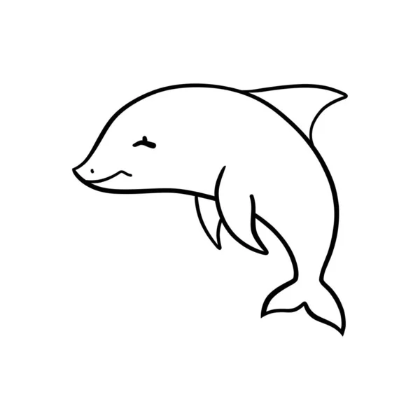 Vector Illustration Cute Happy Dolphin Design Element — Stock Vector