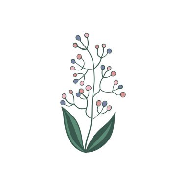 Siluet yapraklı yeşil kıvrımlı filizler. Beyaz üzerine izole edilmiş simge.