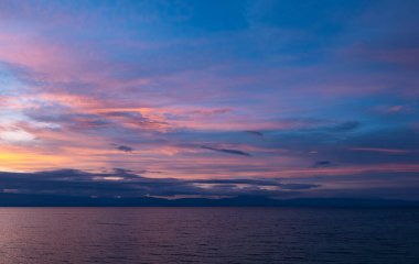 Sunset on the coast of Moalboal, Philippines.Colorful sky and clouds