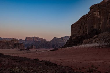 Ürdün 'deki wadi rom çölünün güzel manzarası
