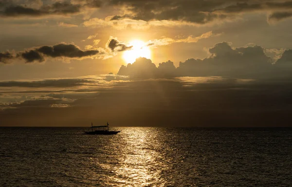 Sunset on the coast of Moalboal, Philippines.Colorful sky and clouds