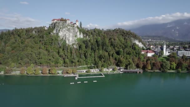 Meer Van Bled Slovenië Drone Video — Stockvideo