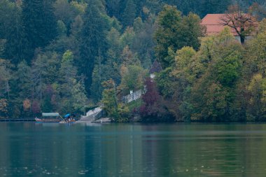 beautiful landscape with lake and mountains, Lake Bled, Slovenia