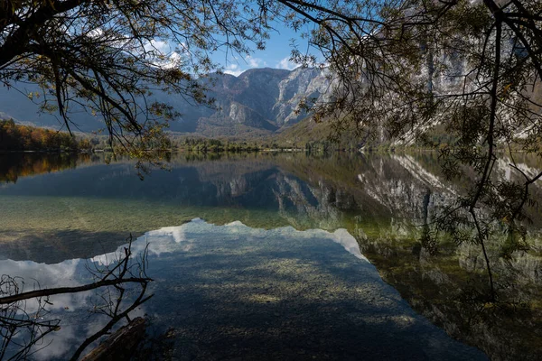 beautiful view of the lake in the mountains, Lake Bohinj, Slovenia