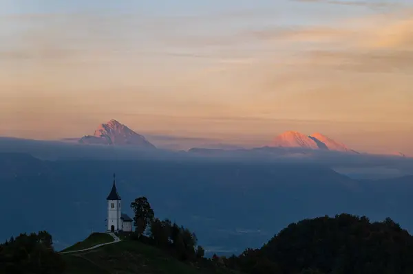 The Church of St. Primo and Felicijan, Slovenia, sunset