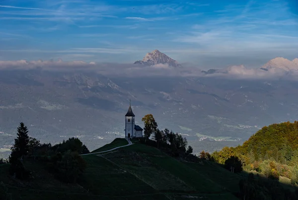 The Church of St. Primo and Felicijan, Slovenia, sunset