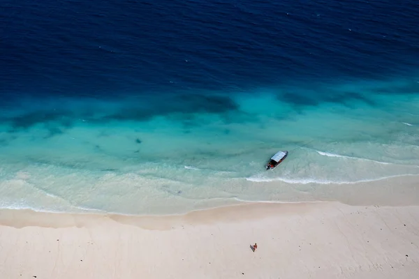 aerial view of the beautiful tropical sea. Nungwi, Zanzibar, drone photography