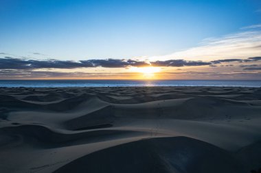Maspalomas dunes seen from above, patterns in the sand, drone photography, Gran Canaria, Spain