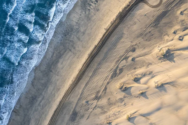 Maspalomas dunes seen from above, patterns in the sand, drone photography, Gran Canaria, Spain
