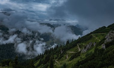 beautiful landscape of the lake in the mountains, Koenigsee, German Alps