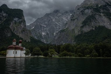 beautiful landscape of the lake in the mountains, Koenigsee, German Alps