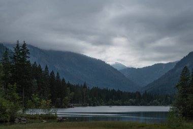 beautiful landscape with a lake in the mountains, Hintersee lake, Austria