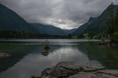 beautiful landscape with a lake in the mountains, Hintersee lake, Austria