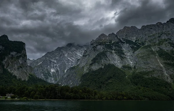 beautiful landscape of the lake in the mountains, Koenigsee, German Alps
