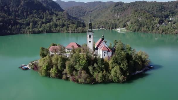 Lake Bled Slovenia Drone Video — стокове відео