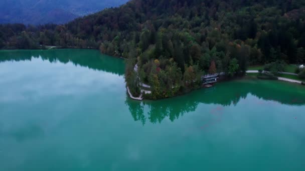 Meer Van Bled Slovenië Drone Video — Stockvideo