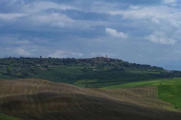Toscana Panorama Ciudad Vieja Pienza — Foto de Stock