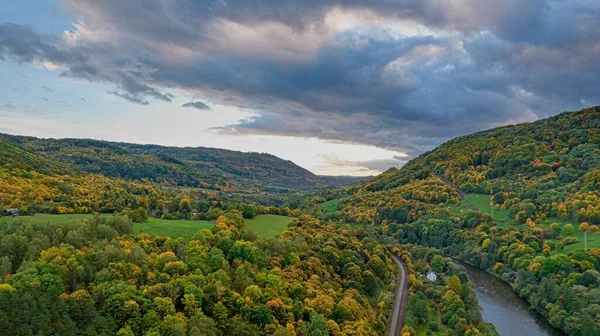 stock image drone photo,  nature, autumn,Valley